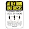 Signmission Public Safety Sign-Bar Guests Practice Social Distancing, Heavy-Gauge, 12" H, A-1218-25408 A-1218-25408 - alternate 1